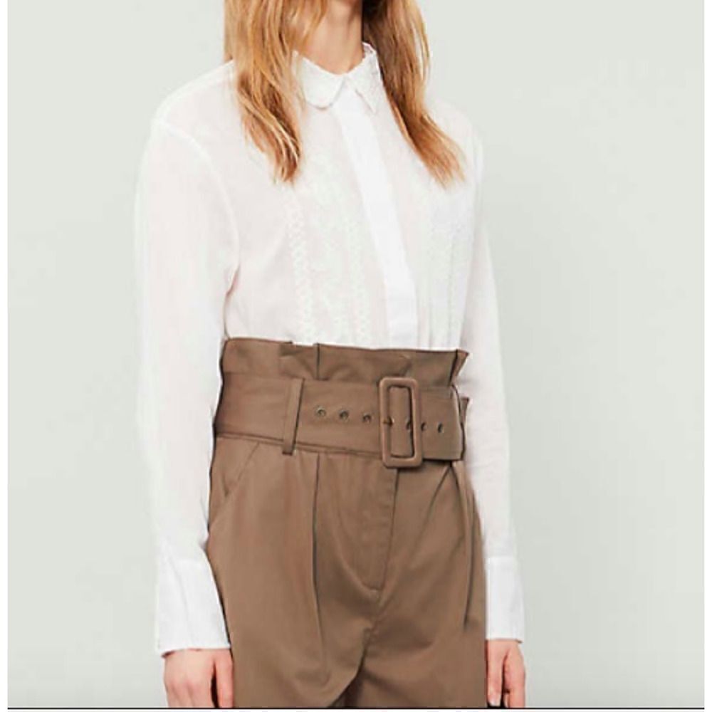 Sandro Paris Aneli Cotton Embroidered Blouse long sleeve Size 3 US 8 - Picture 2 of 7